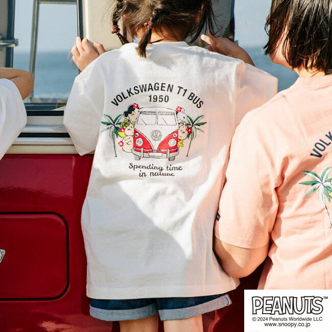 スヌーピー Tシャツ 半袖 子供 キッズ フォルクスワーゲン トップス 車 フォト プリント 刺繍 SNOOPY PEANUTS Volkswagen svw6142-267