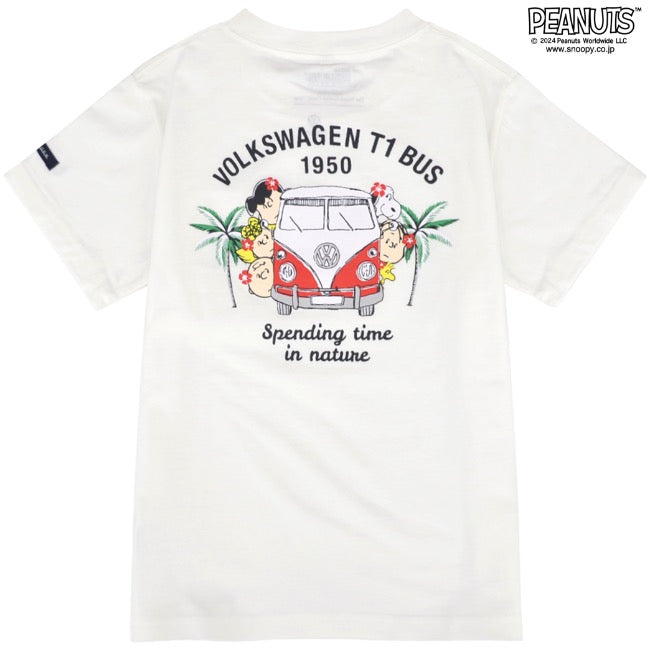 スヌーピー Tシャツ 半袖 子供 キッズ フォルクスワーゲン トップス 車 フォト プリント 刺繍 SNOOPY PEANUTS Volkswagen svw6142-267
