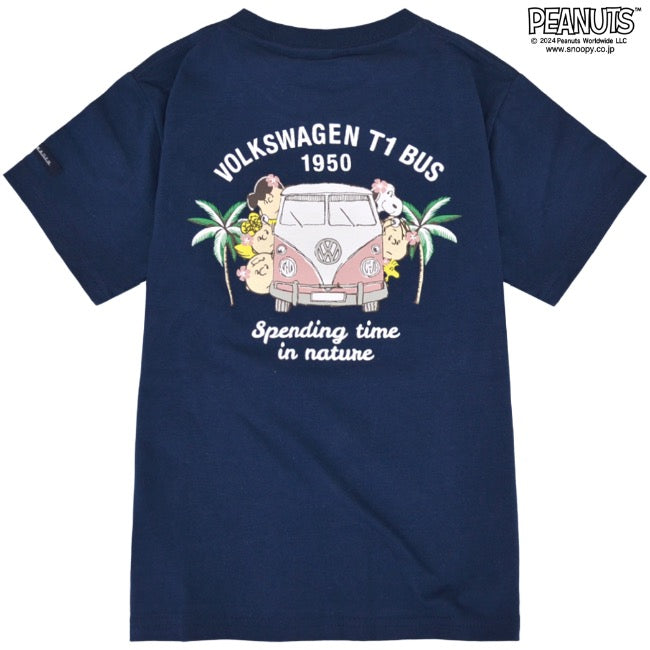 スヌーピー Tシャツ 半袖 子供 キッズ フォルクスワーゲン トップス 車 フォト プリント 刺繍 SNOOPY PEANUTS Volkswagen svw6142-267