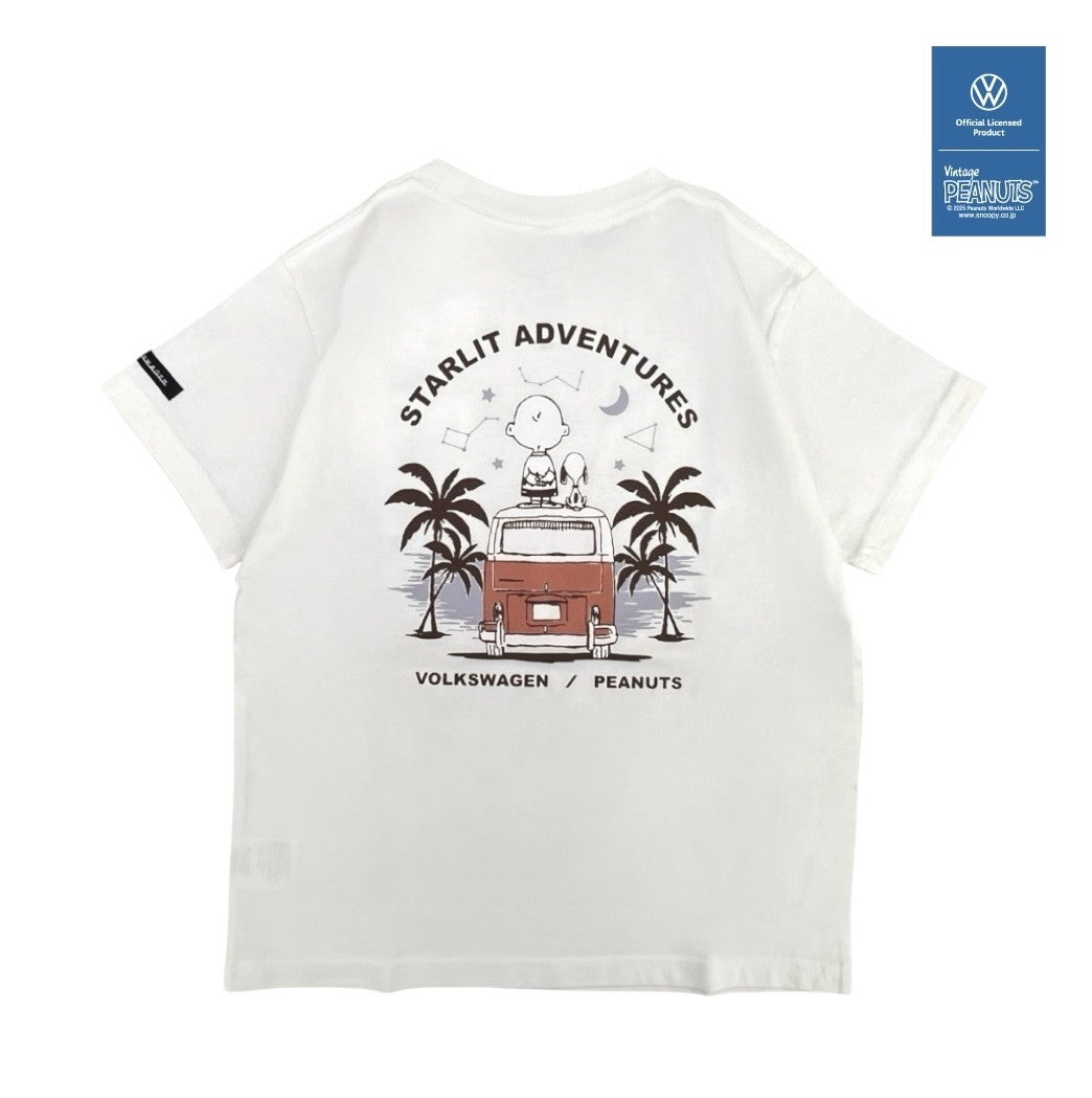 スヌーピー ピーナッツ フォルクス ワーゲン バックプリント ポケット付き キッズ 天竺 半袖 Tシャツ SNOOPY PEANUTS VOLKSWAGEN svw6152-158