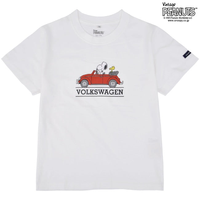 スヌーピー ピーナッツ フォルクスワーゲン Tシャツ キッズ 子供 半袖 トップス コラボ SNOOPY PEANUTS VOLKSWAGEN svw6532-401