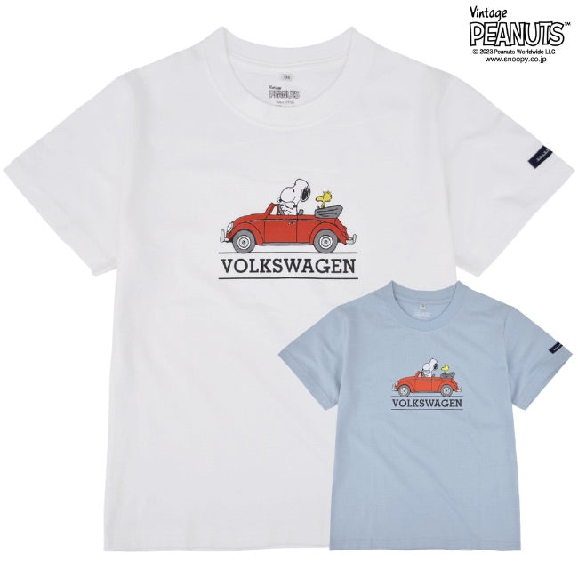 スヌーピー ピーナッツ フォルクスワーゲン Tシャツ キッズ 子供 半袖 トップス コラボ SNOOPY PEANUTS VOLKSWAGEN svw6532-401