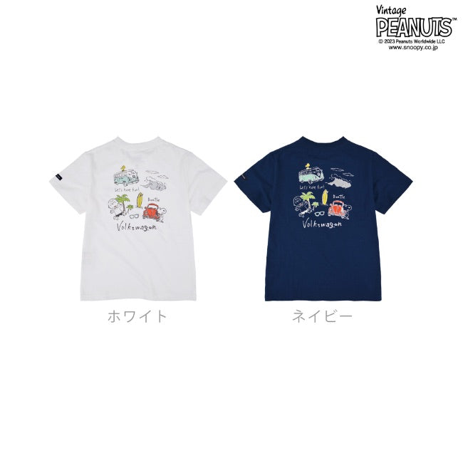 スヌーピー ピーナッツ フォルクスワーゲン Tシャツ キッズ 子供 半袖 トップス コラボ SNOOPY PEANUTS VOLKSWAGEN svw6532-403