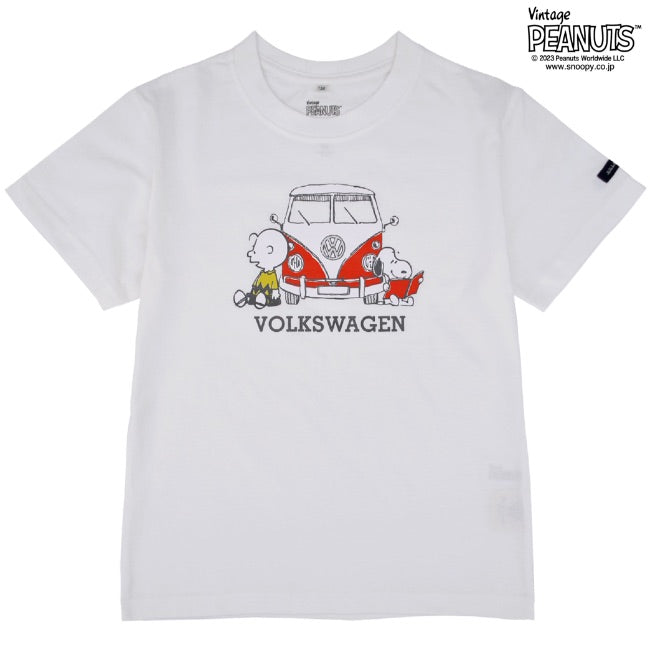 スヌーピー ピーナッツ フォルクスワーゲン Tシャツ キッズ 子供 半袖 トップス コラボ SNOOPY PEANUTS VOLKSWAGEN svw6532-405