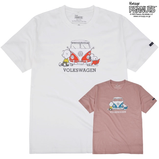 スヌーピー ピーナッツ フォルクスワーゲン Tシャツ キッズ 子供 半袖 トップス コラボ SNOOPY PEANUTS VOLKSWAGEN svw6532-405