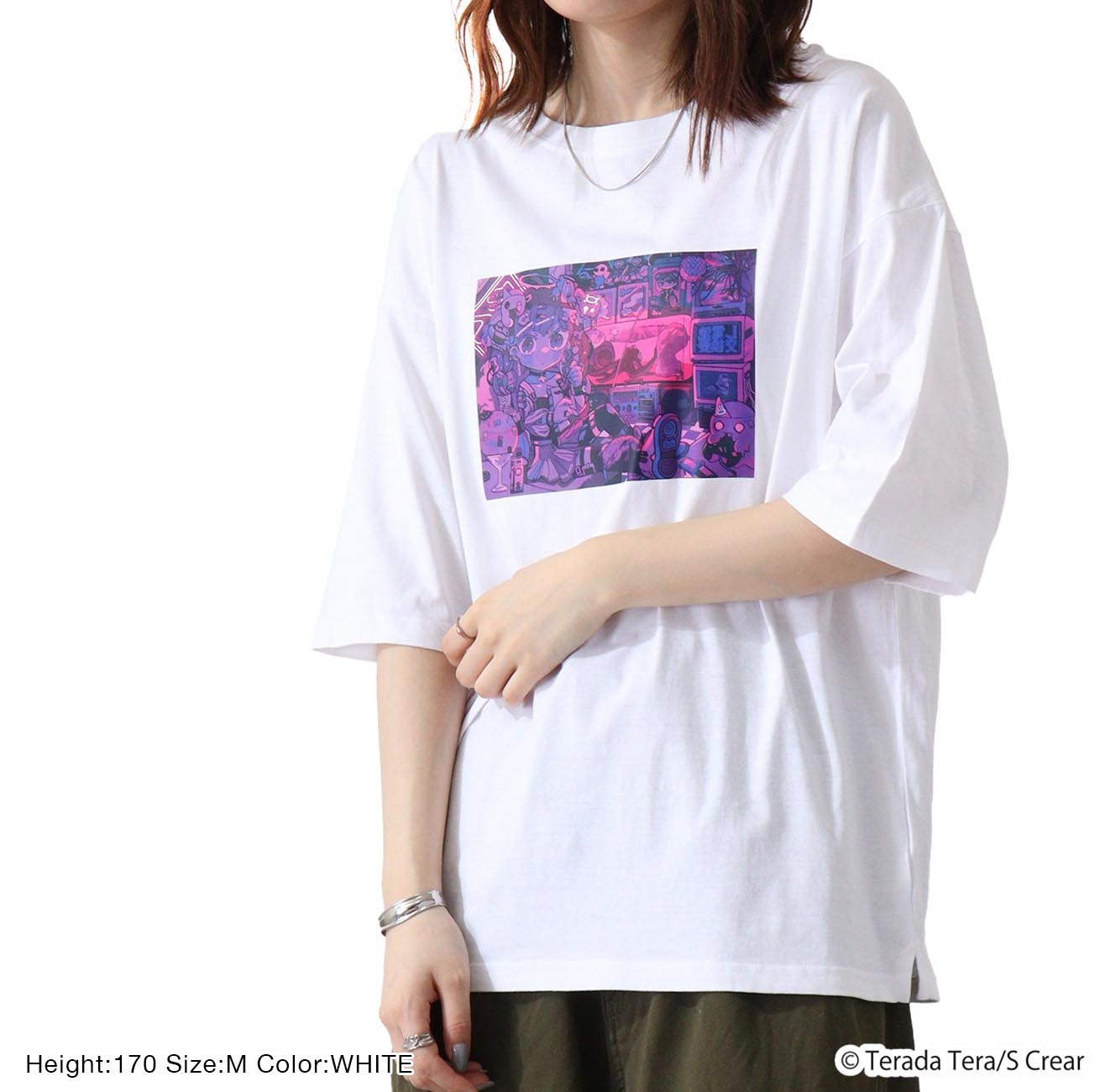 寺田てら Tシャツ トップス イラスト ビックT 半袖 オーバーサイズ クリエイター イラストレーター tt1132-393