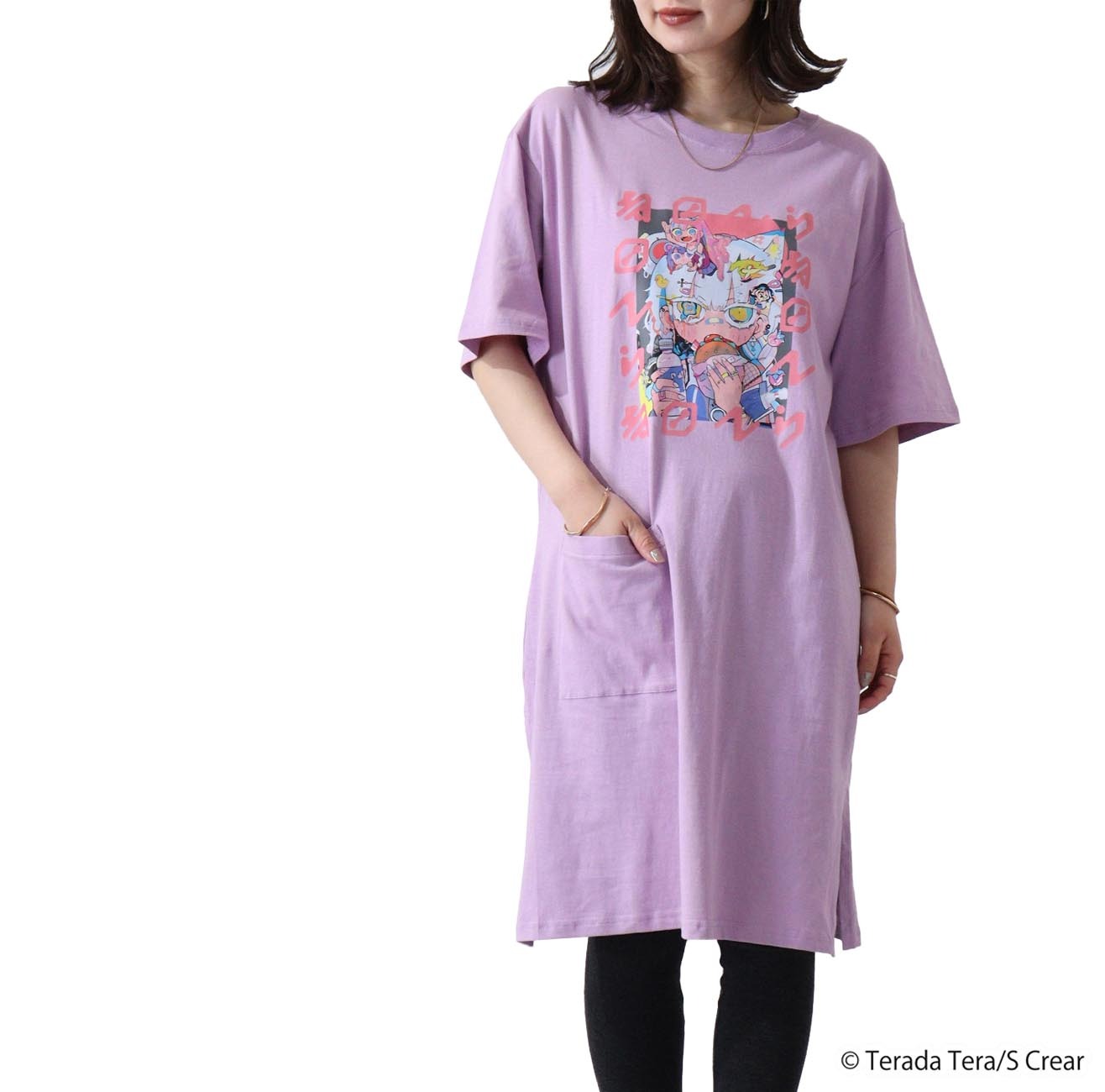 寺田てら Tシャツ トップス イラスト スーパービックT 半袖 オーバーサイズ クリエイター イラストレーター tt1132-397