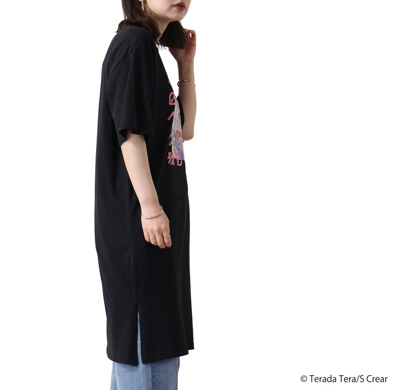 寺田てら Tシャツ トップス イラスト スーパービックT 半袖 オーバーサイズ クリエイター イラストレーター tt1132-397