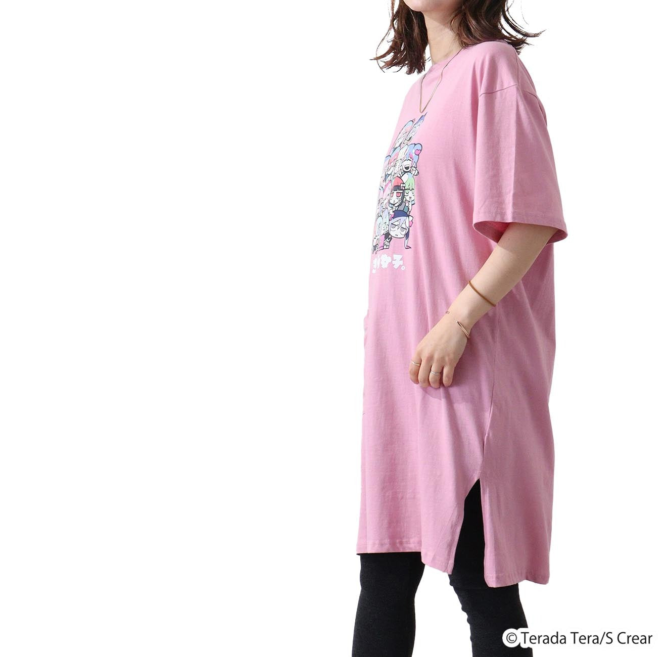 寺田てら Tシャツ トップス ワンピース イラスト スーパービックT 半袖 オーバーサイズ クリエイター イラストレーター tt1132-398