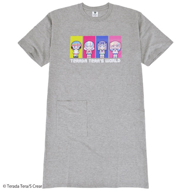 寺田てら Tシャツ イラスト スーパービックT 半袖 オーバーサイズ クリエイター イラストレーター tt1132-399-mgray