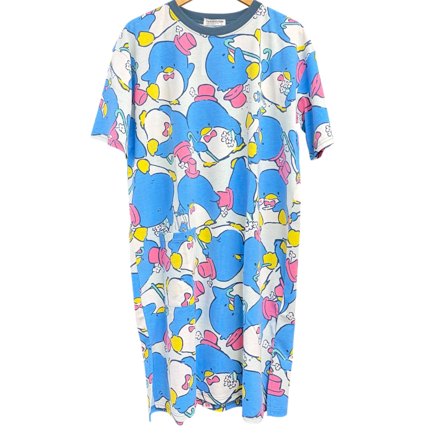 タキシードサム 半袖 スーパービッグ Tシャツ 総柄 プリント トップス ワンピース 天竺 メンズ レディース サンリオ キャラクターズ 夏 tx1762-61