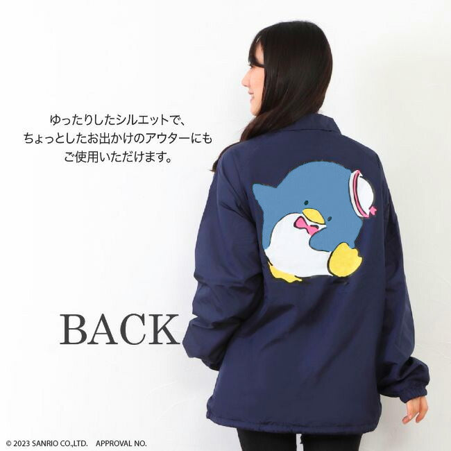 タキシードサム コーチ ジャケット スポーツ プリント　ネイビー　ユニセックスサイズ　羽織  秋 冬　春 スポーツ イベント 観戦 メンズ レディース tx1803-536