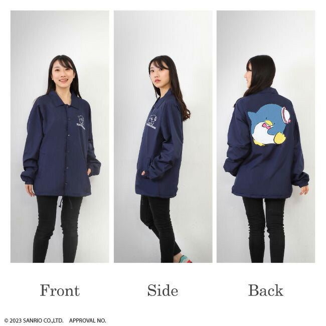 タキシードサム コーチ ジャケット スポーツ プリント　ネイビー　ユニセックスサイズ　羽織  秋 冬　春 スポーツ イベント 観戦 メンズ レディース tx1803-536