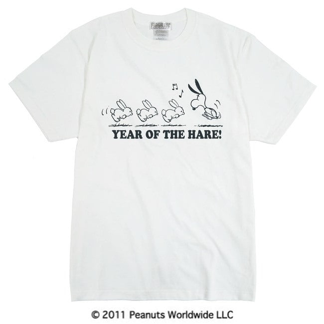 レトロ ヴィンテージ スヌーピー 仲良し うさぎ 半袖Ｔシャツ メンズ レディース 男女兼用 S M L LL vs1-014u