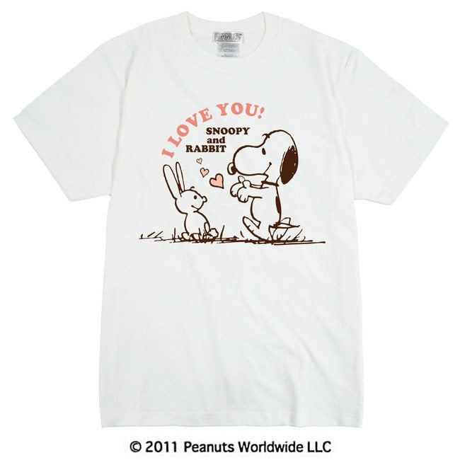 レトロ ヴィンテージ アート スヌーピー SNOOPY PEANUTS ラビット うさぎ ILOVEYOU 半袖 Tシャツ レディース メンズ S M L LL 綿 ギフト プリント 男女兼用 親子 家族 vs1-027v