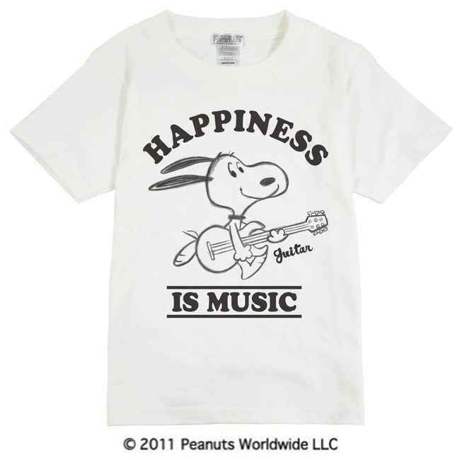 【ヴィンテージアートスヌーピー】 スヌーピー SNOOPY PEANUTS 半袖 Tシャツ 家族お揃い 多色展開 子供 KIDS 110 120 130 140 150 綿 ギフト プリント MUSIC ギター vs6-043