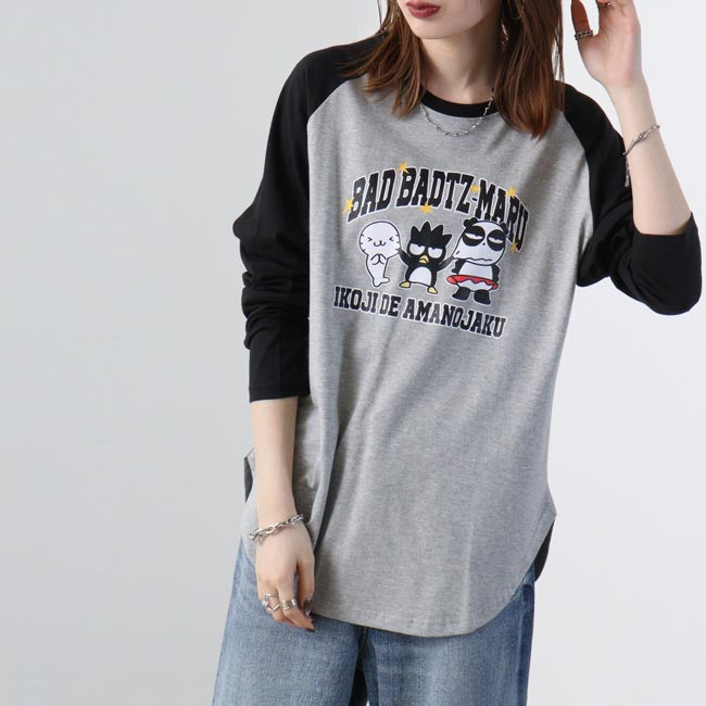 バッドばつ丸 裏毛 ビッグシルエット 刺繍 トレーナー サンリオキャラクターズ xo1241-32