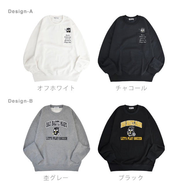 バッドばつ丸 トレーナー スウェット 裏起毛 サンリオ キャラクターズ プリント 刺繍 メンズ レディース xo1344-66